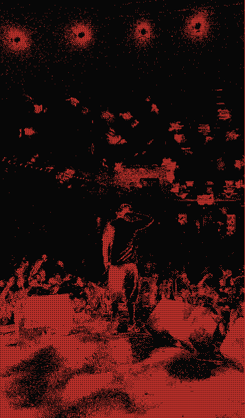 Crowd from the stage, red dither